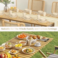 Service de table moderne en paille de blé de marque Brand Supply – Kit de vaisselle en paille de blé avec bols, tasses, cuillères, fourchettes et couteaux pour l'hôtellerie