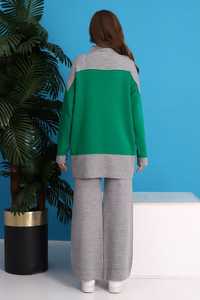 Conjunto de Dos Piezas de Punto de Alta Calidad para Mujer, Pantalones de Pierna Ancha Casuales de Cintura Alta, Suéter de Punto para Otoño e Invierno - Product Image 6