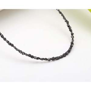 Collier unisexe en argent sterling 925 plaqué rhodium noir avec diamant noir non taillé de 2-3 mm, 16 pouces, pour un usage quotidien - Product Image 3
