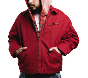 แจ็กเก็ตผู้ชายวินเทจใส่100% ผ้าฝ้ายมีซิปรูดซิปใส่ทำงานสไตล์ย้อนยุค - Product Image 3
