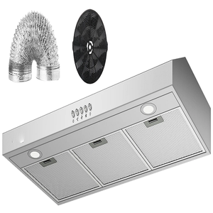 Campana extractora bajo gabinete de 36 pulgadas 250C-F-M de acero inoxidable con 3 velocidades para cocina Ventus-A - Product Image 1