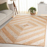Tapis de sol bohème en jonc de mer et jacinthe d'eau, tissé à la main, à tissage plat, lavable, pour la décoration intérieure moderne