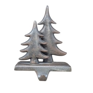 Heavy Duty Cast Iron <b>Christmas</b> Tree Stocking Holder For Fireplace Mantel Rustic Vintage Metal Non Slip Stocking Hanger For Decor - Product Image 4