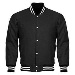 Veste universitaire en cuir de laine avec logo brodé chenille d'hiver personnalisée veste de baseball pour hommes - Product Image 3