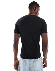 Camiseta Essentials Muscle Fit para hombre, Camiseta ajustada de manga corta de algodón, ropa de calle para gimnasio, a la moda Camiseta básica lisa, ropa informal al por mayor - Product Image 2