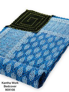 Custom Made Jaipuri Traditional Printed Double <b>king</b> <b>Size</b> Kantha Work Bedcover <b>Quilts</b> in 100% Cotton in <b>Size</b> 90 X 108 Inches - Product Image 5