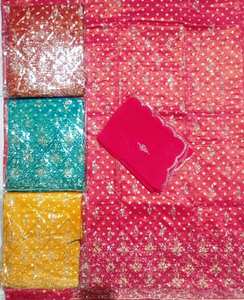 Costumes en soie pour femmes non cousus de qualité supérieure de concepteur moderne Mode indienne Style traditionnel fantaisie fête brodée à la main - Product Image 1