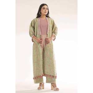 Camisa de Lino sin Costuras con Estampado Dorado SL-42034 B, Transpirable, con Estampado Floral, Elemento de Moda - Product Image 4