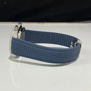 Montre-bracelet hip hop en acier inoxydable glacée pour homme avec mouvement automatique aux diamants créés en laboratoire - Product Image 3