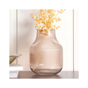 Jarrón de cristal ancho Vertical de lujo de nueva colección, hermoso jarrón de cristal para decoración del hogar - Product Image 1