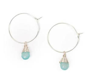 ต่างหูห่วงดิบพลอยคาลซิโดนีสุดเจ๋งเครื่องประดับประมาณ15มม. สำหรับเครื่องประดับรักษาออร่าวันปีใหม่สำหรับผู้หญิง - Product Image 6