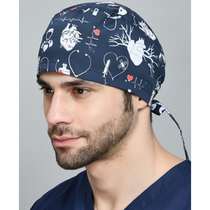 OEM Trendy Men Surgical <b>Scrub</b> <b>Cap</b> Adjustable Cotton Doctor Nurse Medical Operating Room Hat Lightweight Hospital Work <b>Cap</b> - Product Image 2