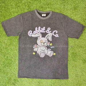 OEM personalizado 100% algodón de alta calidad camiseta Vintage Slim Fit hombres ligero estampado gráfico manga corta Camiseta lavada - Product Image 1