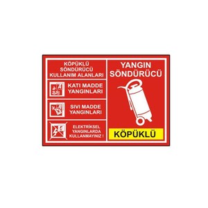 <b>Fire</b> Extinguisher Foam Usage Areas Sign Firefighting Equipment Accessory - Product Image 1