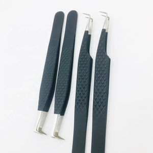 Pince à épiler à pointe de fibre pince à épiler à éventail de volume pince à épiler à pointe de fibre pince à épiler à extension de cils personnalisée logo de marque privée personnalisé - Product Image 4