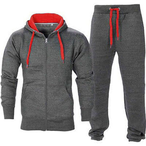 Poliéster algodón transpirable Casual ajustado impreso moda Jogging hombres chándales conjunto con cremallera pulóver nuevo estilo de moda - Product Image 1