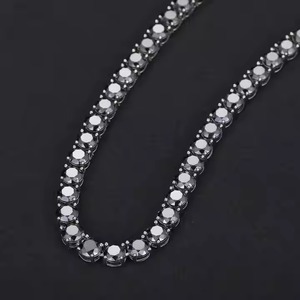 Cadena de eslabones cubanos de diamante Mossanite de alta calidad con cadenas cubanas de Hip Hop de plata para cadenas de marca Unisex DE LA India - Product Image 2