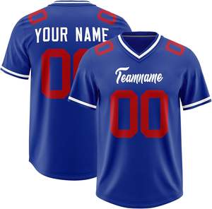 เสื้อทีม OEM เสื้อเจอร์ซีย์ที่มีแขนผ้าโพลีเอสเตอร์ตาข่ายแห้งเร็วพิมพ์ชื่อโลโก้ฟุตบอลอเมริกัน - Product Image 3