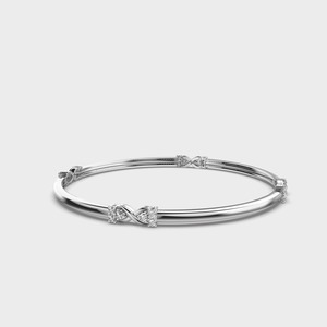 OEM 925 Sterling Sliver Infinity Knot Diamond <b>Bangle</b> Bracelet <b>for</b> <b>Women</b> - Product Image 1