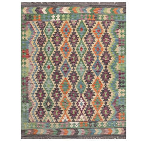 Alfombra Kilim de Maimana, Afganistán, 205 x 159 cm, Alfombras y Conjuntos Tradicionales Afganos - Product Image 1