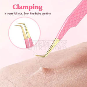 Pince à épiler ergonomique en acier inoxydable de haute qualité, outil professionnel pour les extensions de cils, pour salon, spa et usage domestique - Product Image 3