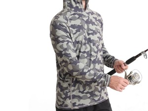 Nouvel arrivage de chemise de pêche à manches longues en polyester camouflage anti-UV 100% séchage rapide respirant UPF 50 + Performance Wear - Product Image 6
