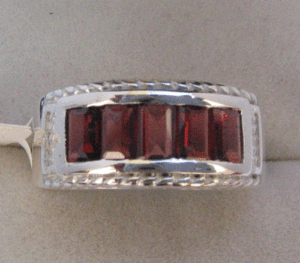 Shah Gems Women's Luxury Natural <b>Garnet</b> Gemstone <b>Ring</b> in 925 Sterling <b>Silver</b> Rhodium Plated Fine Jewelry for Everyday Wear - Product Image 1
