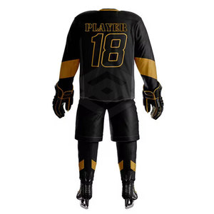 Tenues de hockey sur glace professionnelles de haute qualité pour hommes, 100% polyester, respirantes et écologiques, personnalisables - Product Image 2