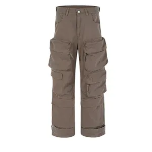 Classic Men's Loose Casual Overalls Pants Fashion Cotton Trousers Six  Pocket Cargo Pants