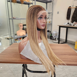 Vente en gros 100% perruque de cheveux humains bruts vietnamiens Blonde pour Ombre pré-plumée os droit vendeur de dentelle transparente de haute qualité - Product Image 2