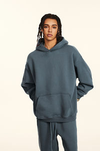 เสื้อมีฮู้ดและกางเกงวอร์มสำหรับผู้ชายโอเวอร์ไซส์ผ้าคอตตอนผ้าฟลีซ - Product Image 6