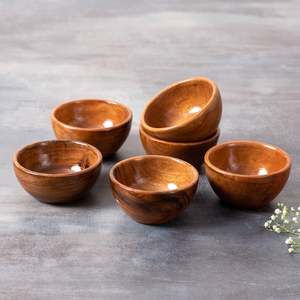 Contemporary Wooden Disposable Salad Bowl High Quality Acacia Wood Luxury Design Home Decor <b>Kitchen</b> <b>Camping</b> Use Custom Shape - Product Image 1