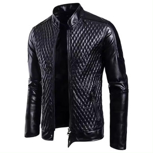 Producto más vendido, las mejores chaquetas de cuero ajustadas de invierno para hombre, diseño personalizado y logotipo, chaqueta de cuero con cremallera completa para hombre - Product Image 3