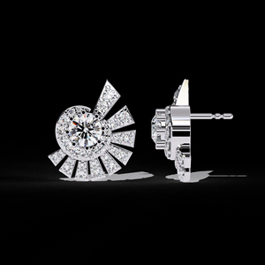 Boucle d'oreille de luxe coupe ronde Moissanite diamant bijoux fins boucle d'oreille 10K 14K 18K or pour les femmes - Product Image 5