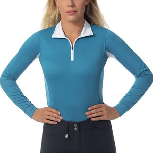 Capa base Mujer Pantalones cortos Manga ecuestre Equitación Show Shirt Oem Service Camiseta ecuestre Equitación Top Equitación - Product Image 4