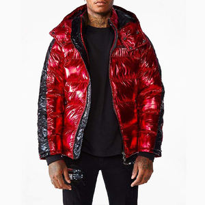 Custom Designed Men's Long Polyester Puffer Jacket Stand Collar Hooded Waterproof Breathable Quick Dry Wind-Resistant <b>Quilted</b> - Product Image 5