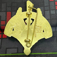 Insigne de France vintage avec épingle de sûreté magnétique, en métal durable, logo 3D en relief, taille personnalisable