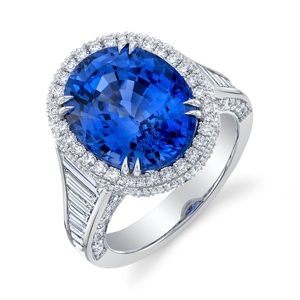 Luxury Oval Blue Sapphire Halo Ring for Women 925 Sterling Silver Diamond Look Vintage Engagement Wedding Jewelry Wholesale - Product Image 3