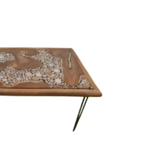 Table à manger rectangulaire de meubles en bois indonésiens modernes de la meilleure qualité avec pieds en fer en V pour la maison, les hôtels et le salon. - Product Image 4