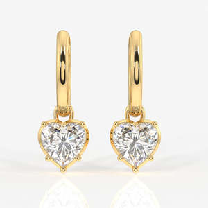 Pendientes de Oro de 14K con Diamante Cultivado en Laboratorio con Corte Corazón - Product Image 1