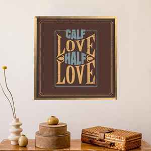 Impression sur toile élégante « Calf Love Half Love » pour décoration de la Saint-Valentin, encadrée or - Product Image 1
