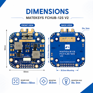 MATEKSYS FCHUB-12S V2 8-60V 3-12S PDB Power Hub con Sensor de Corriente de 440A y BEC de 5V 12V para Drones FPV UAV - Product Image 5