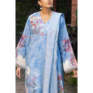 Conjunto de Traje de 3 Piezas para Mujer con Estampado de Lurex Jacquard y Dupatta a Rayas SP-52094 - Product Image 3