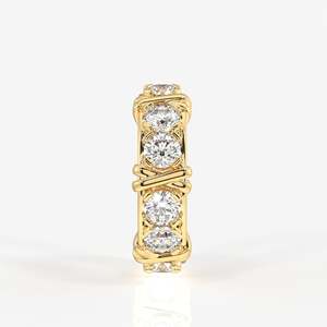 Anillo de Oro de 14K con Corte Redondo, Banda de Eternidad con Diamantes Moissanite, Elegante y con Estilo - Product Image 3