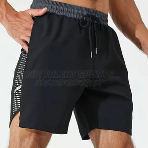 Shorts de sport mi-taille pour hommes en non-tissé Spandex/Polyester, anti-plis, avec cordon de serrage, pour entraînement musculaire et cardio, coupe classique - Product Image 5