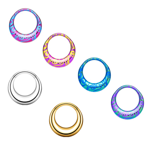 G23 <span class=keywords><strong>titanio</strong></span> 16G segmento Clicker nariz <span class=keywords><strong>Piercing</strong></span> anillo <span class=keywords><strong>anodizado</strong></span> Color pendientes 8mm 10mm cuerpo Pierc oreja anillos joyería - Product Image 1