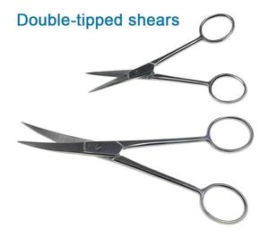 Tijeras de Disección de Acero Inoxidable de Doble Punta Ametrine Surgical AM-786 de 11cm/14cm, Rectas y Curvas, Juego de Instrumentos - Product Image 2