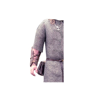 Hauberk Flat Riveted Wedge Chain Mail Rings Wearable Reconstitution Halloween Armor Costume