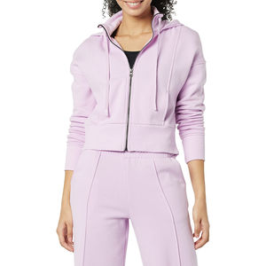 Sudadera Corta con Capucha para Mujer, 100% Algodón o Felpa de Algodón, con Logotipo Personalizado OEM, Precio Bajo de Fábrica, Gran Venta 2026 - Product Image 1