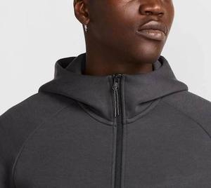 Sudadera con capucha unisex de color doble con cremallera completa de algodón/poliéster de alta calidad para hombres Soft Fleece - Product Image 3